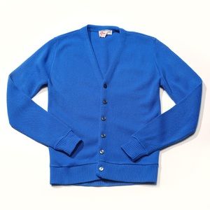 Vintage 80s Azure Blue Cardigan